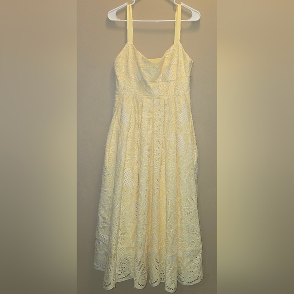 NWT Antonio MelaniJayden Eyelet Sweetheart Neckline A-Line Midi Dress 8 - Picture 4 of 11